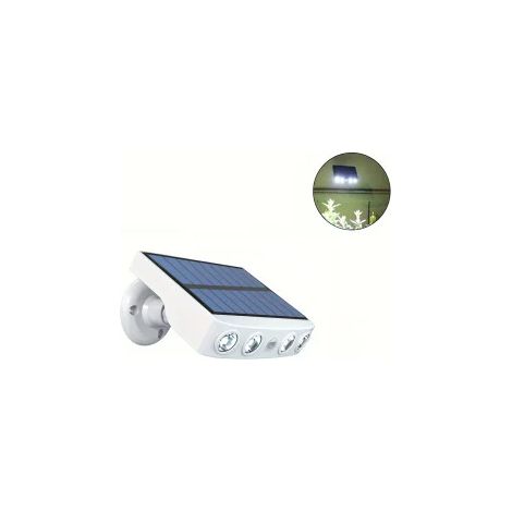 Appliques murales LED solaires (blanc-blanc) à lumière chaude et puissantes, avec détecteur de mouvement, étanches, compatibles avec les jardins, allées, garages, cours et rues. (1/5)