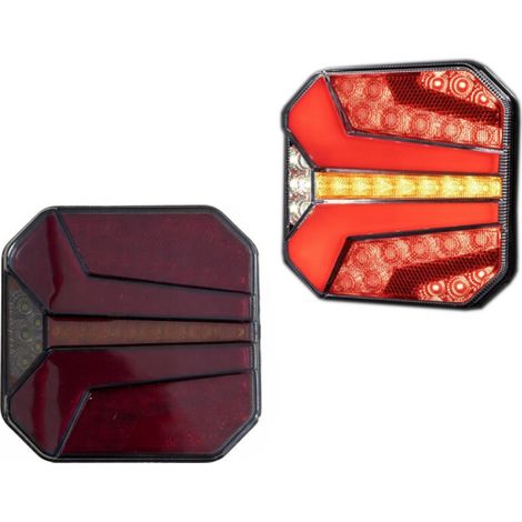 Feu arrière LED avec 4 fonctions pour remorque / camion – feu de position, feu de freinage, clignotant dynamique, feu arrière, 2