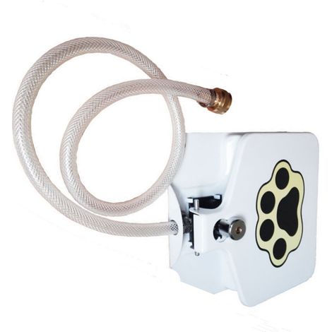 1 fontaine à eau extérieure pour animaux, activée par pression des pattes, en fer et tuyau PVC (1/5)