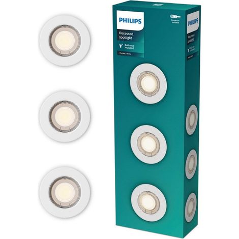 Rondelle encastrable ronde en métal, modèle peridot, fixe, gu10, blanc, ø8,3 cm