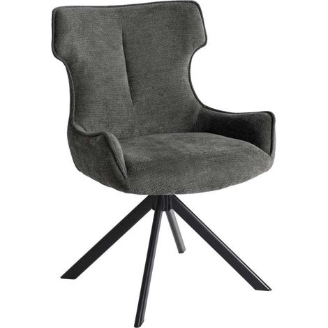Pack de 2 sillas para cocina o comedor Robert tapizado en tejido gris, 88cm(alto) 60cm(ancho) 61cm(largo) (1/5)