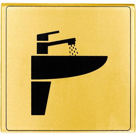 Plaque de porte Lavabos - Classique or 90x90mm - 4500195
