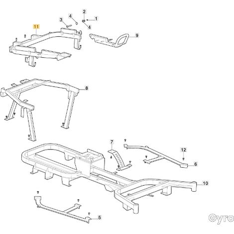 Armlehnenrahmen Traktor Modelle GYRO500e ORIGINAL STIGA 387800065/0