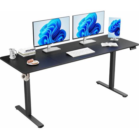 Elektrischer Stehschreibtisch 170x60cm mit Höhenverstellung, Schwarz (1/5)