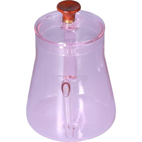 Bouilloire à long bec verseur, grande capacité, résistante à la chaleur, facile à nettoyer, cafetière à longue ouverture, rose (1/5)