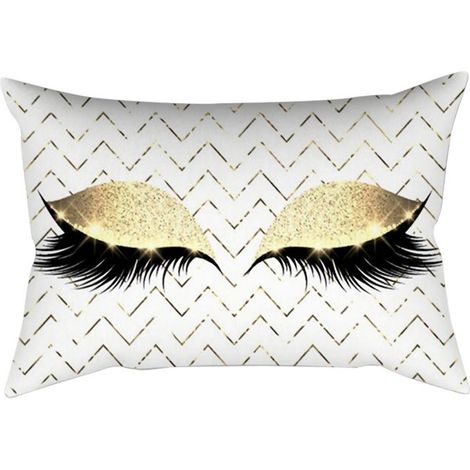 Kissenbezug – OKUMGGYJ – 30 x 50 cm – Pfirsichvelours – Wimpernmuster – Wohnaccessoire
