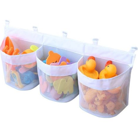 Sacchetti portaoggetti per giocattoli da bagno - Design a rete - Organizza e categorizza i giocattoli - Set da 2 - Tipo B (1/5)