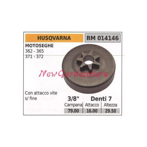 Piñón motor motosierra HUSQVARNA 362 365 371 372 3/8' dientes 7 014146
