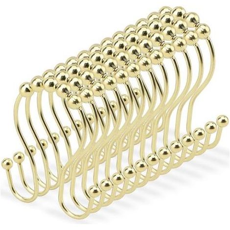 Lntyq Lot de 12 Anneaux Rideaux - Anneau Rideau Douche - Crochet Rideau Douche - Convient pour Les tringles de Douche - Facile à Glisser - idéal pour Suspendre Un Rideau de Douche, 69x50mm (1/5)