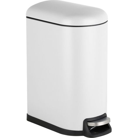 Cubo de basura metálico con pedal de 10 litros - Cierre suave, cubo extraíble (1/5)