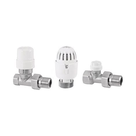 Kit robinet thermostatique droit F1/2" Blanc- RBM - 20790400 - (X10)