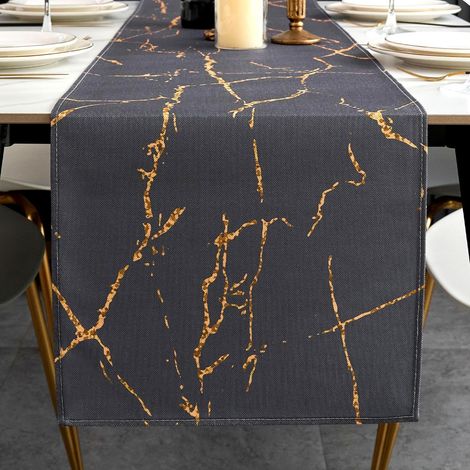 Chemin de Table Gris et Or 140×40 cm