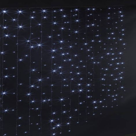Guirlande lumineuse programmable Rideau 10 tombées 150 LED Blanc froid - Feeric Christmas