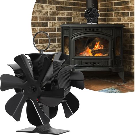 Jiubiaz alimentato dal calore silenzioso senza elettricità Ventilatore bifacciale per stufa a 12 pale (1/5)