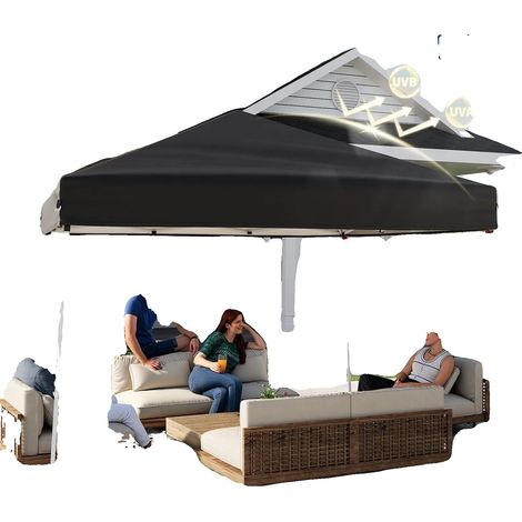 Abri de jardin pliant, 240 cm x 300 cm x 195 cm, Protection UV UPF 50+, Matériau imperméable, Convient pour 5-8 personnes, Solide avec ancres au sol (1/5)