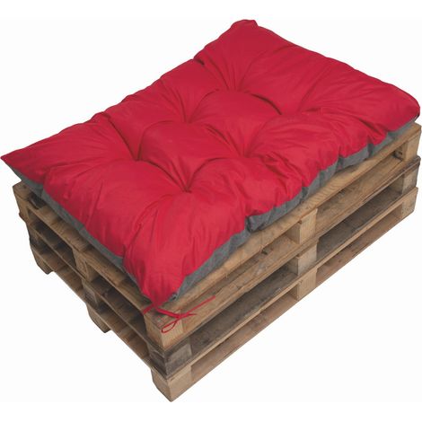 Coussin de palette 120x80cm, coussins de banc Rouge, coussin de palette, coussin de jardin, coussin extérieur/intérieur, coussins de canapé