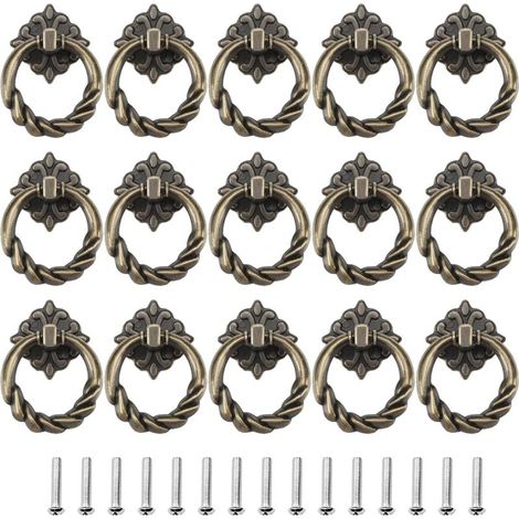 Set di 15 maniglie per porte, cassetti e armadietti in bronzo per mobili da cucina, credenze e ante di cassetti - Crezuo