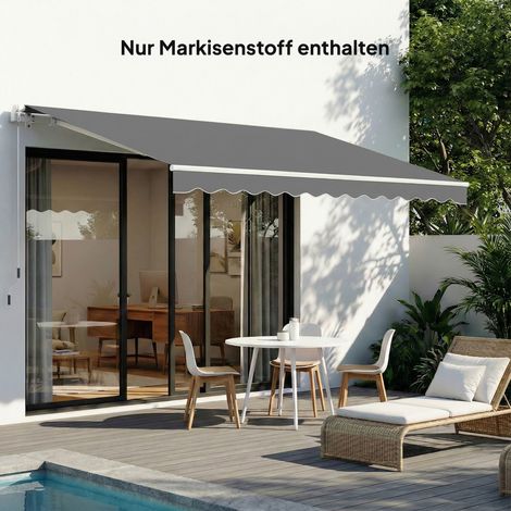 Tela de repuesto para toldo – parasol UPF 50+ para estructura de 3,5 x 2,5 m, gris oscuro