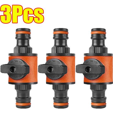(Lot de 3) Raccord rapide pour tuyau d'arrosage 16 mm, vanne d'arrêt, embout de raccordement rapide, tuyau d'irrigation, arrêt d'eau (1/5)