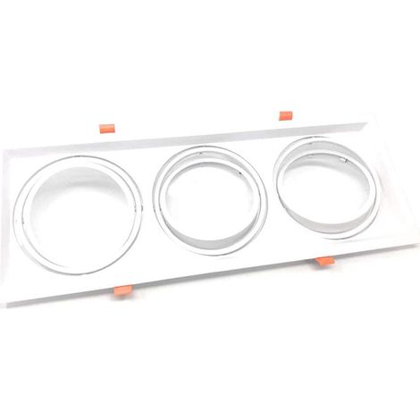 Incasso triplo per faretto AR111 rettangolare orientabile supporto faretti portafaretto luce illuminazione bianco (1/5)
