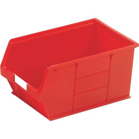 Bac de rangement RS PRO Rouge en PP, 181mm x 205mm x 350mm ( Prix pour Paquet de 5 ) (1/2)