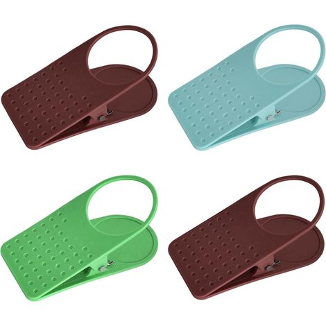 4 portavasos de plástico con clip – para escritorio/mesa – para taza/agua/café – para el hogar/oficina – diseño sencillo (1/5)