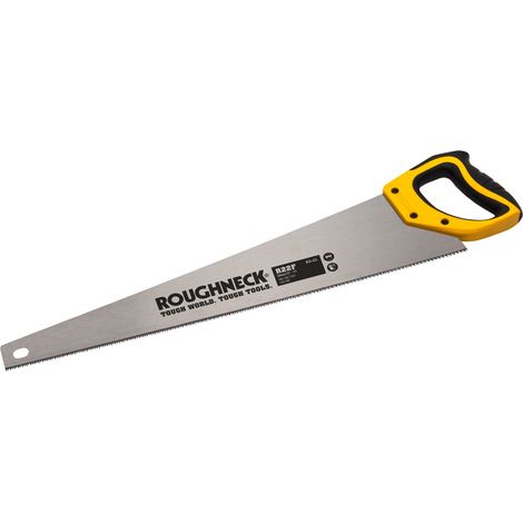 Roughneck R22F Hardpoint Handsaw, 550mm (22-inch) Blade, 11 TPI, Heavy-Duty Steel Frame for Carpentry and Construction (1/2)