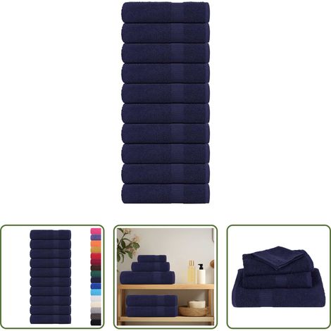 Baumwollhandtücher - Duschtücher FROGN 10 Stk. Marineblau 70x140 cm 360 g/m²