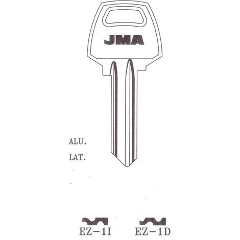 JMA llavin ez-1i acero a , Llavín en bruto para copia de llavePara cerraduras EzcurraApertura izquierdaAceroCaja de 50 unidades.