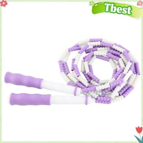 Tbest corde à sauter démêlée Corde à sauter segmentée, réglable, démêlée, perlée, Flexible, en plastique PP, sport sauter Violette (1/4)