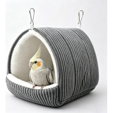 Nid chauffant perroquet nid oiseau chaud hiver cage hamac oiseau cachette perroquet hamac lavable peluche nid perroquet 19 (1/5)