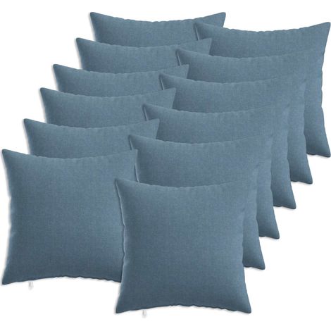 vidaXL Coussin avec oreiller HEERLEN 12 pc Bleu denim Tissu