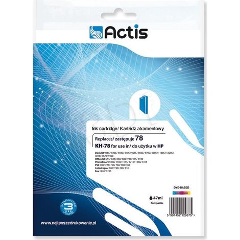ACTIS KH-78 - Tintas de repuesto HP 78, 47 ml, alta calidad