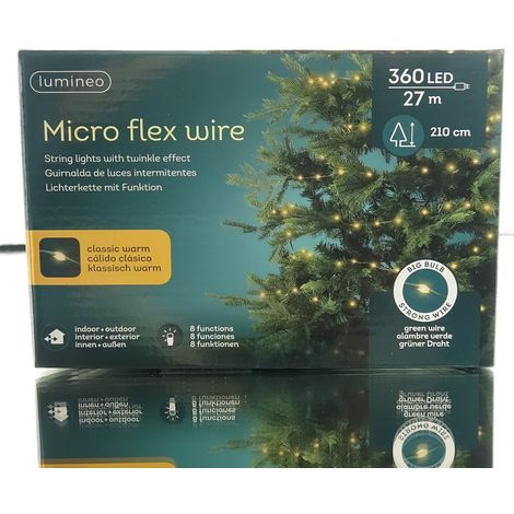 Lumineo LED Lichterkette Micro flex wire grün 27 Meter 360 Lichter - klassisch warm (1/5)