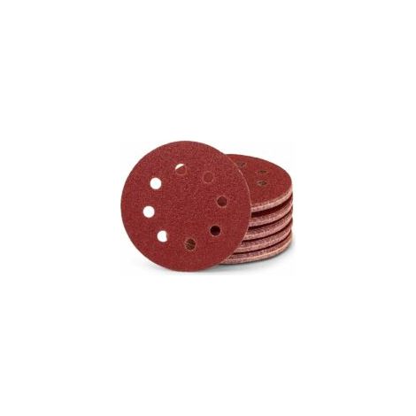 Confezione da 50 dischi abrasivi professionali - 8 fori - Diametro: 125 mm - Grana: 180 - Per levigatrici roto-orbitali - Fogli abrasivi - Carta vetrata T-Audace - Crezuo