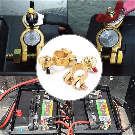 Ensemble de 2 connecteurs de batterie universels renforcés, pinces de batterie, clips de bornes de batterie, bornes de batterie universelles (1/5)