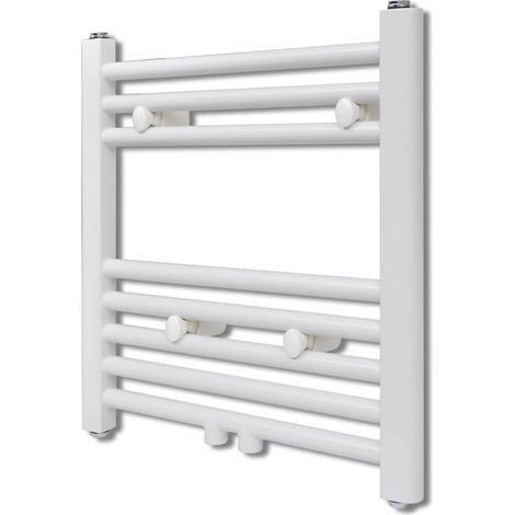 Vidaxl – Radiateur sèche-serviettes vertical 480x480 mm – Acier blanc – 210W – Fixation murale – Sèche-serviettes et radiateur d'appoint