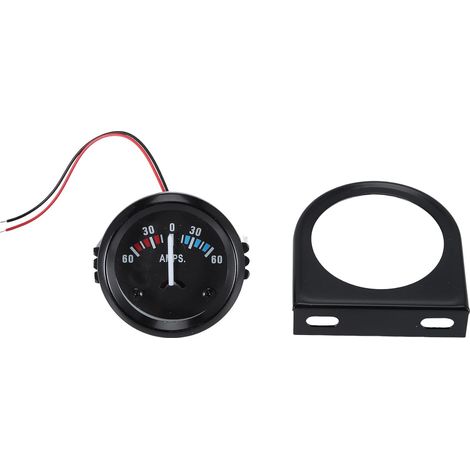 Ampèremètre automobile à LED 52 mm (2 pouces), 12 V, 60-0-60 A, noir (1/5)