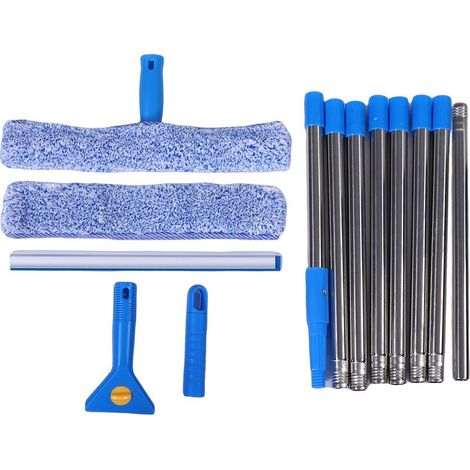 Kit de nettoyage de vitres avec rallonge de 9,8 pieds, brosse à raclette, équipement de lavage pour vitres de voiture hautes intérieures et extérieures (1/5)