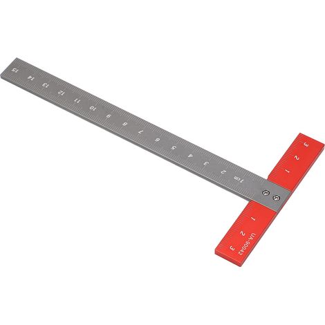 T-Winkel-Lineal aus Aluminiumlegierung, präzise Skala, multifunktionales, tragbares Lineal für Holzbearbeitung (1/5)