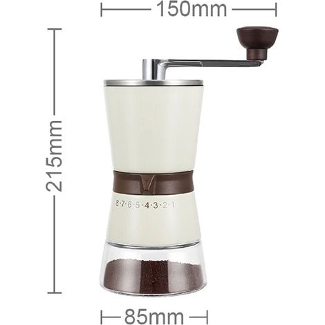 Moulin à café manuel portable en céramique blanche pour expresso, cafetière à piston et café filtre, pour une utilisation à domicile et en voyage.-AquaForge (1/5)