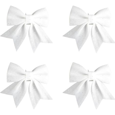 pièces de nœuds en coton perlé blanc et doré, décorations pour sapin de Noël à faire soi-même, coffret cadeau, accessoires (1/2)