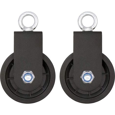 2 Rollen, 90-mm-Seilrolle, um 360 Grad drehbares Zugrad für Flaschenzugsysteme, Heimwerkerbedarf, Hebeblock, Hebeleiter, Fitnessgeräte (1/5)