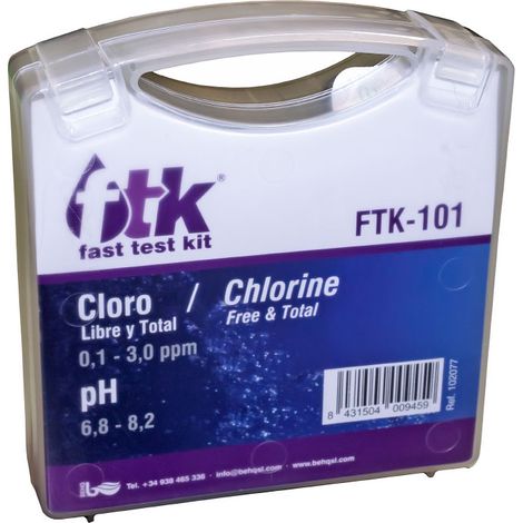 Fast Test Kit Cloro libre, total y pH. FTK-101. 102077. (1/3)