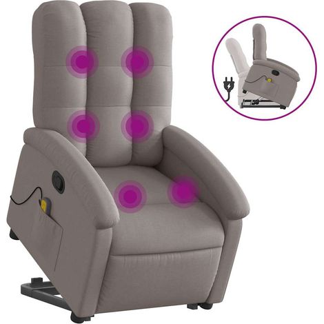 Maison Exclusive - Massagesessel mit Aufstehhilfe Taupe Stoff
