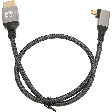 Câble Micro HDMI Mâle à HDMI Mâle 4K 60Hz 18Gbps, Coude Droit 0.5M, Haute Vitesse (1/5)