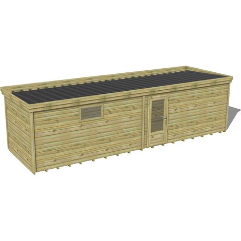 ABRI DE JARDIN bois traité 27mm, 9,1x2,6m, 24m2, Plancher (1/3)
