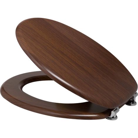 Asiento de inodoro madera de nogal asiento para wc de mdf con tapa mod. Pegaso (1/2)