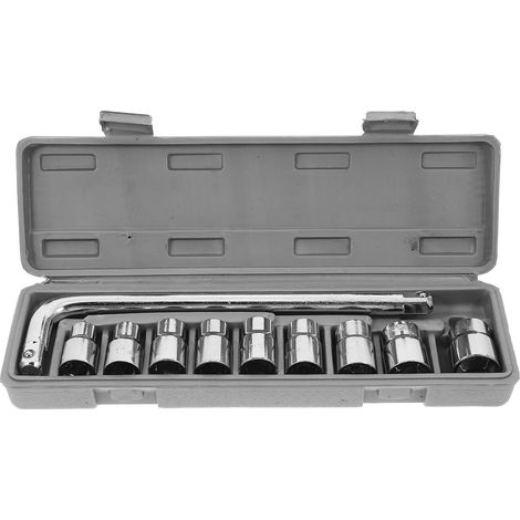 Kit de réparation et d'outillage portable 10 pièces pour automobile et moto, comprenant une mallette et des douilles polyvalentes en acier au carbone (1/5)