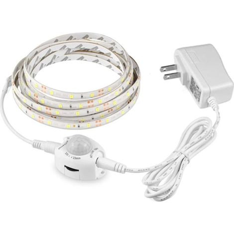 Bandeau LED à détecteur de mouvement, allumage/extinction automatique, éclairage LED pour escalier, dressing, placard, cuisine (1/5)